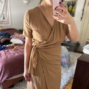 Minka Waffled Cotton Wrap Dress (M)